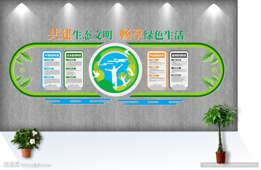 创意绿色环保环境保护文化墙