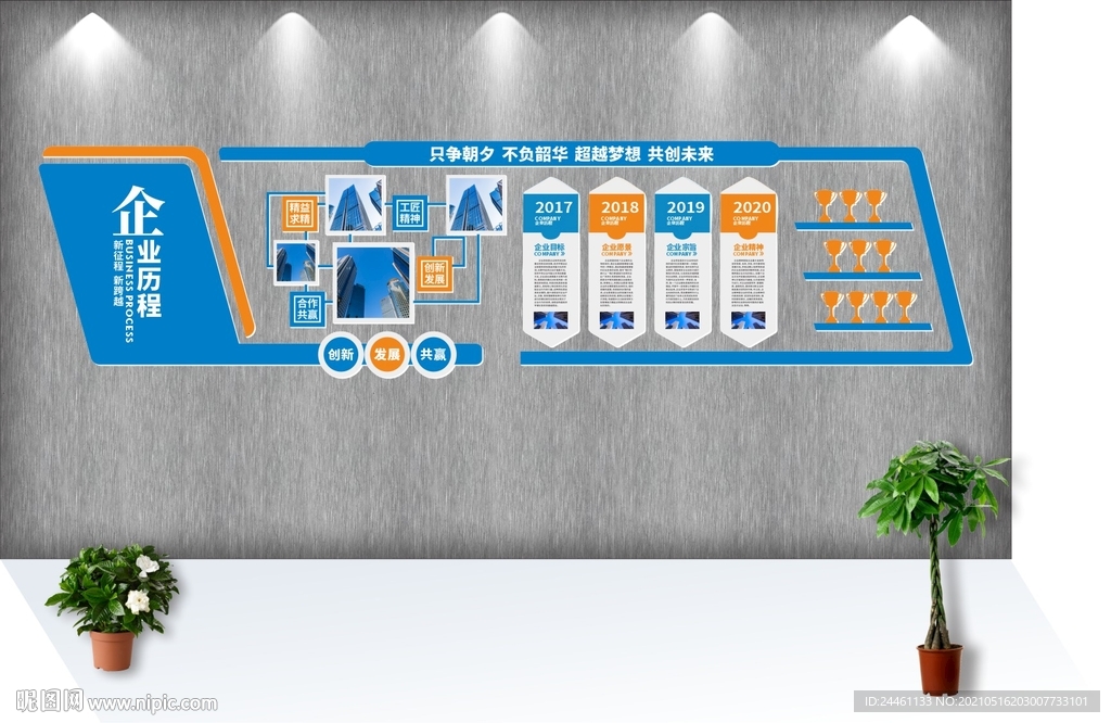 大气蓝色商务风企业历程企业