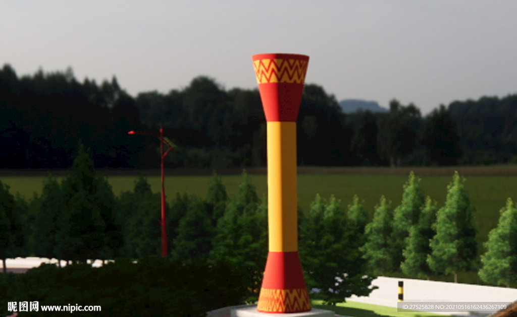 瑶族红色长鼓 矢量图