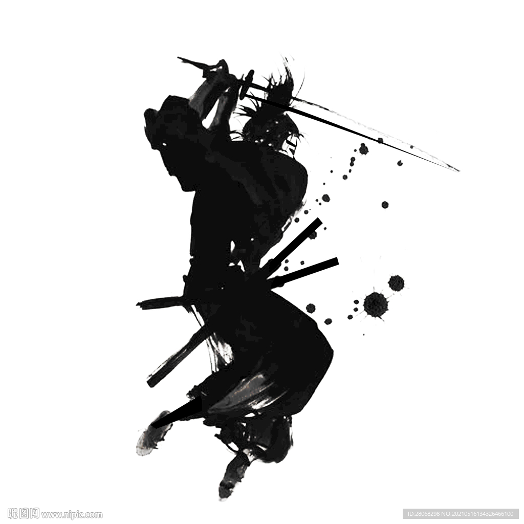 卡通水墨插画人物元素