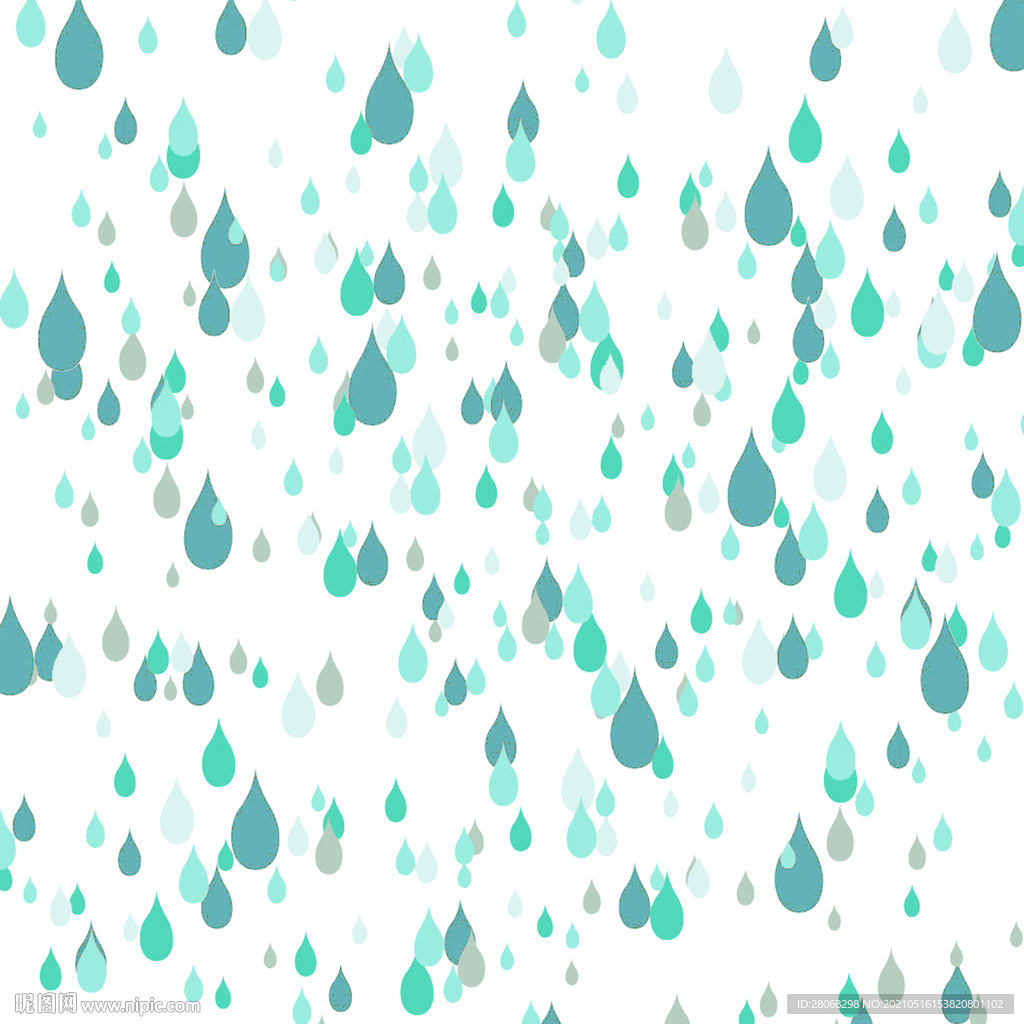 绿色下雨元素