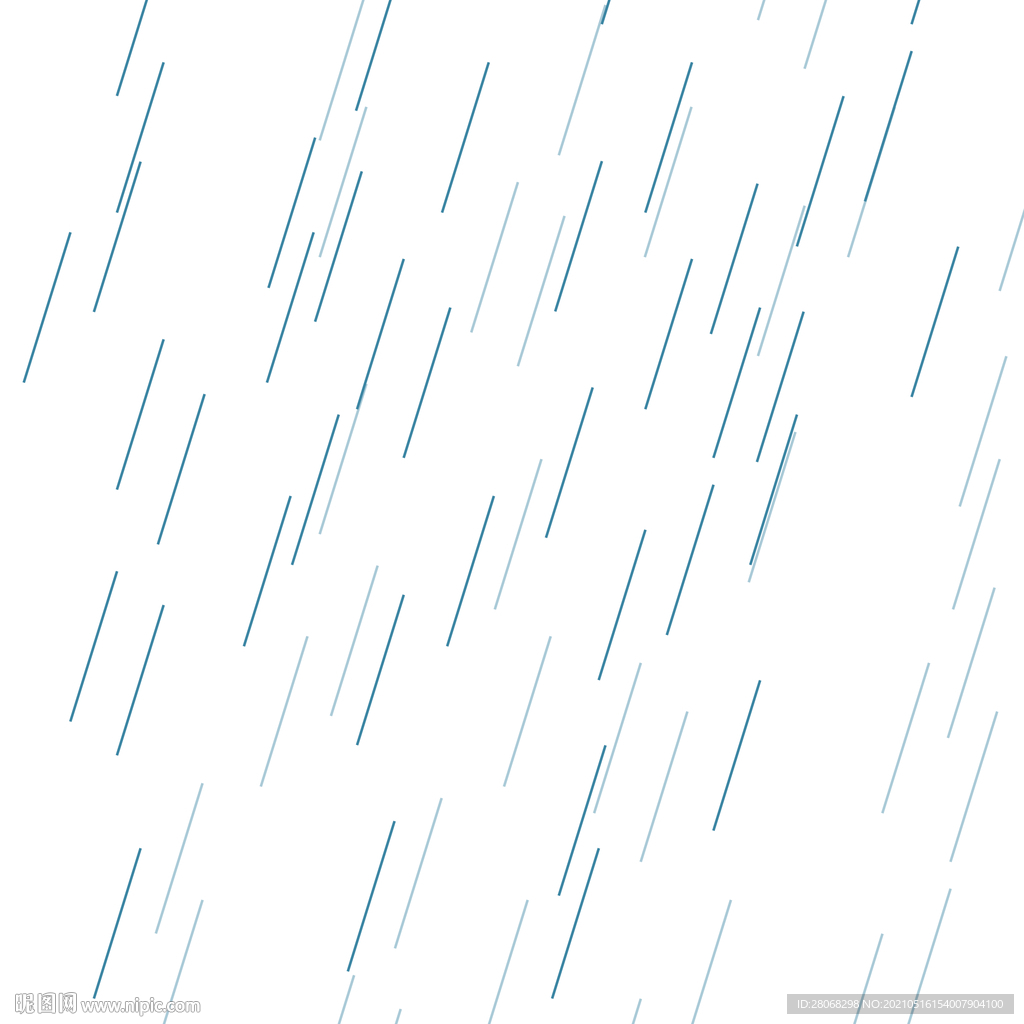蓝色下雨装饰元素