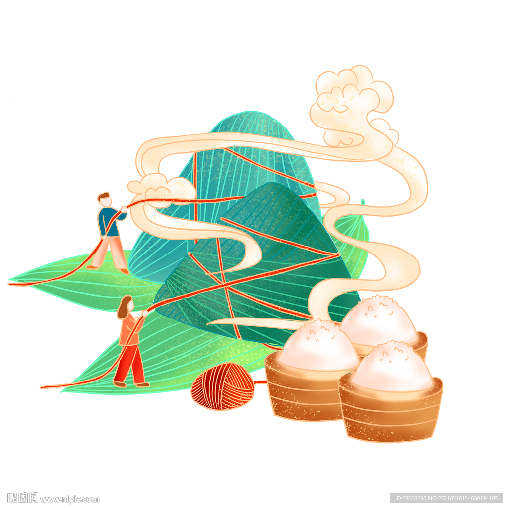 绿色装饰食物粽子元素