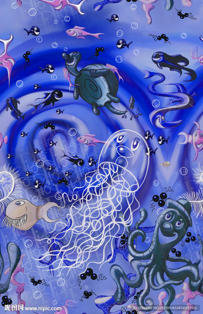 大牌花型 海龟 海底