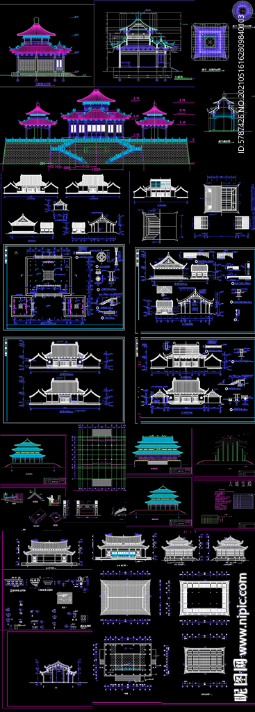  古建筑大殿建施图