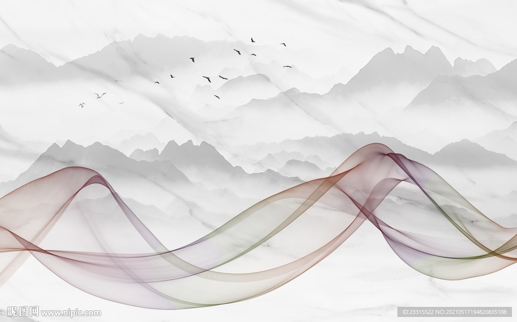 简约新中式背景墙