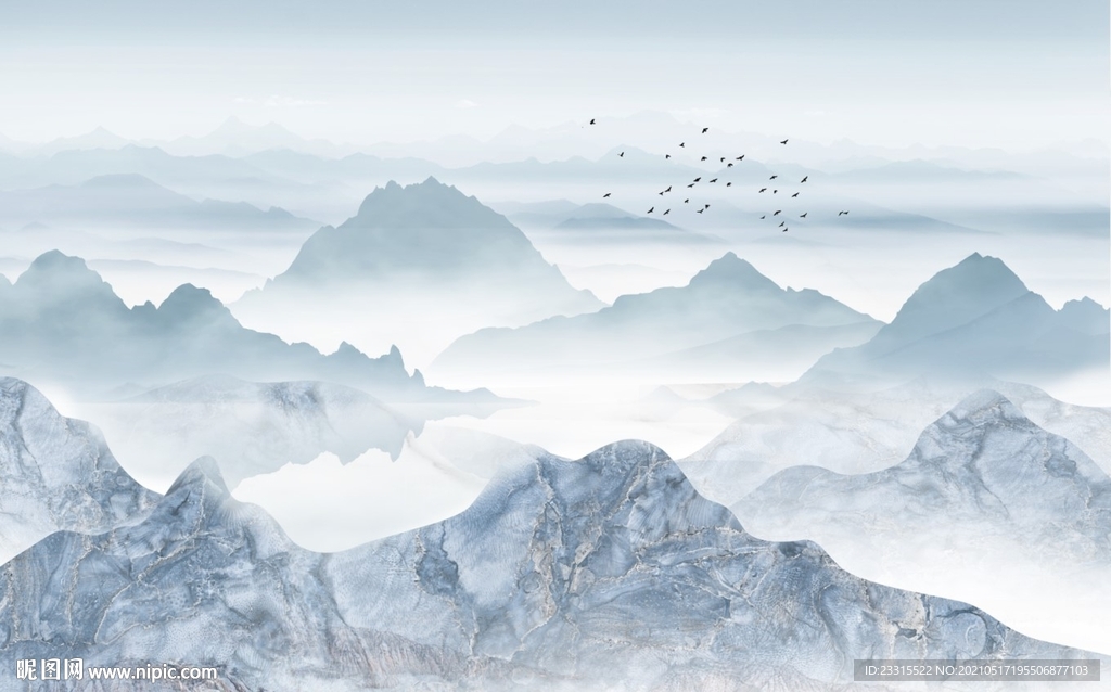 江山多娇锦绣江山新中式背景墙