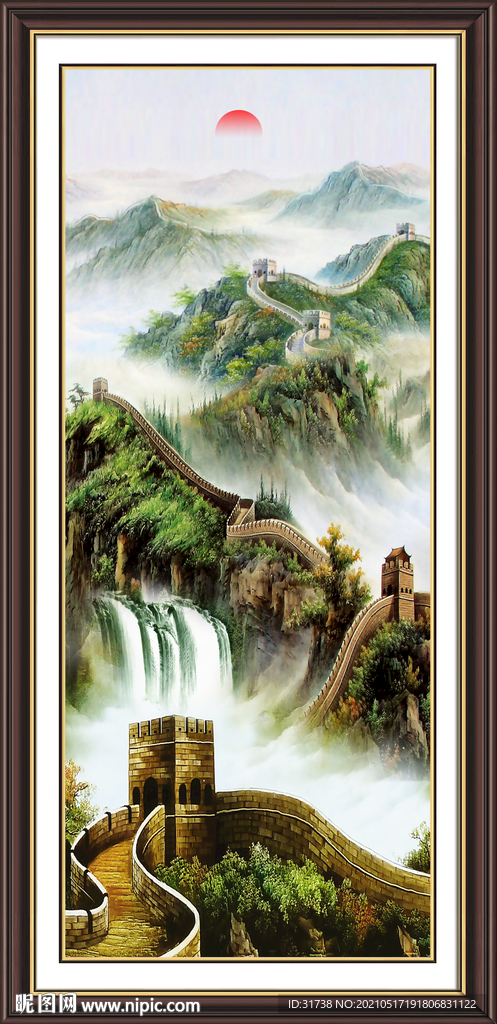 竖幅山水画