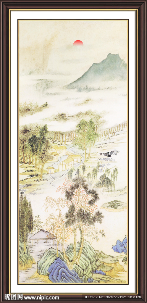 竖幅山水画