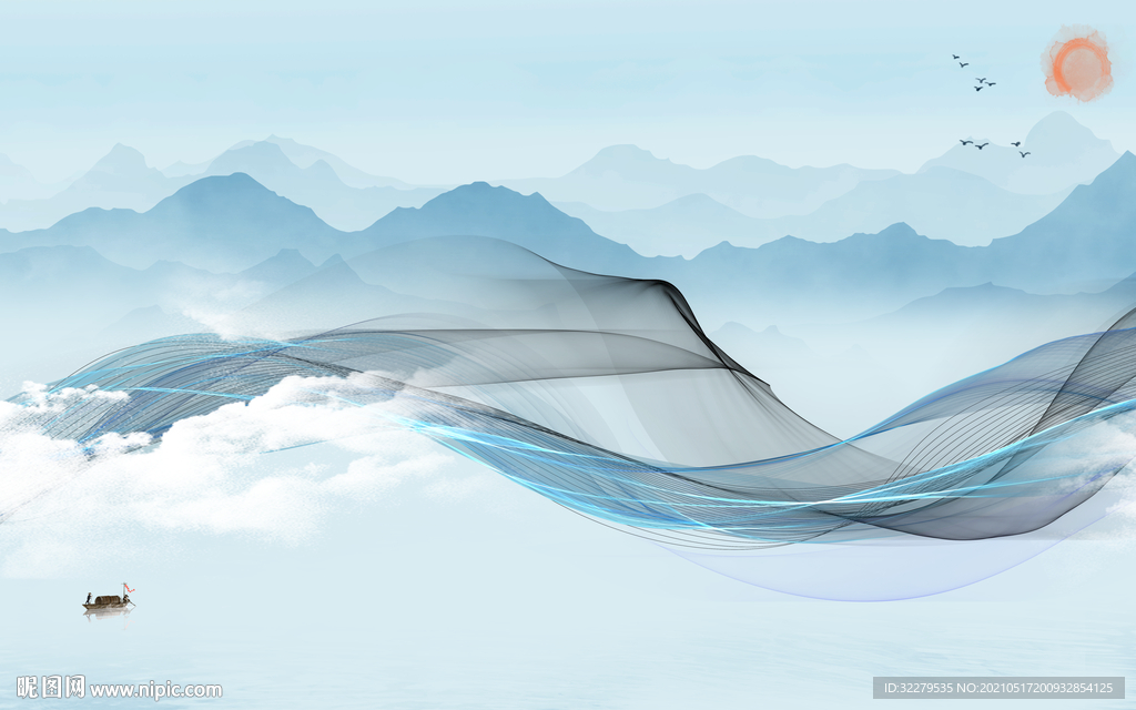 中国风风景高清山水 TIF分层