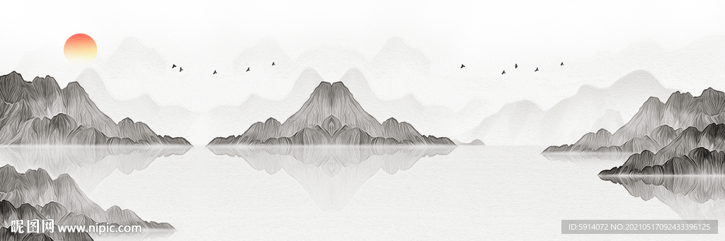 山水画 晶瓷画 新中式