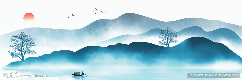 山水画 晶瓷画 新中式