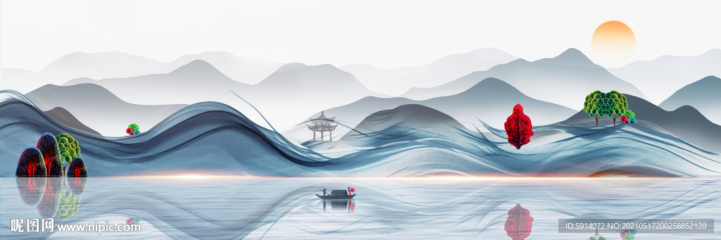 山水画 晶瓷画 新中式