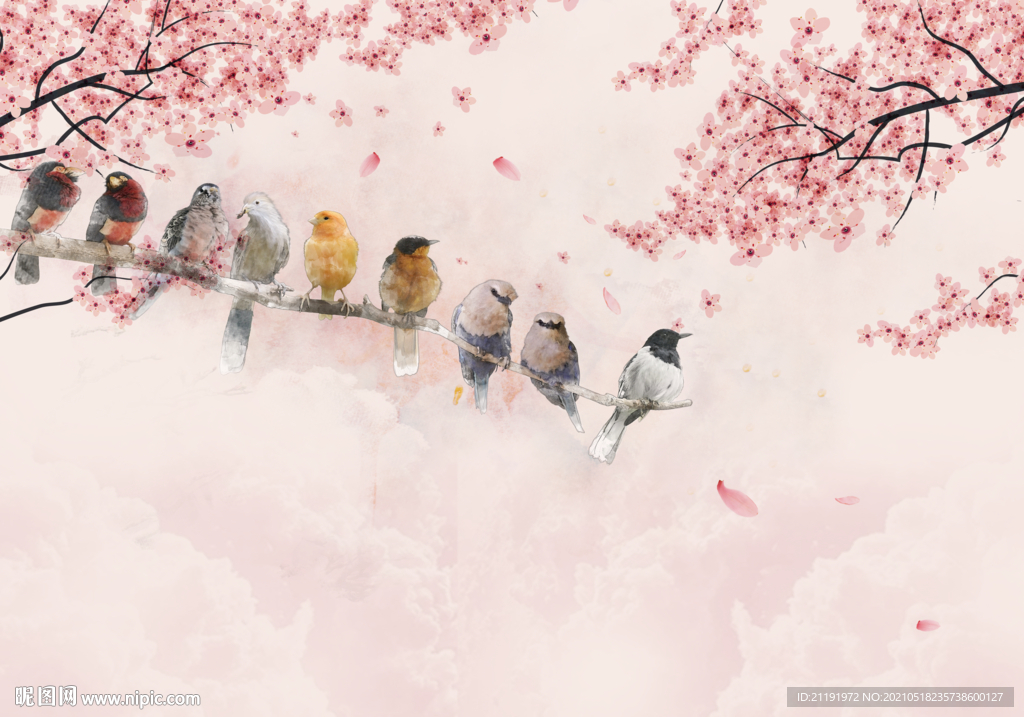 花鸟背景墙