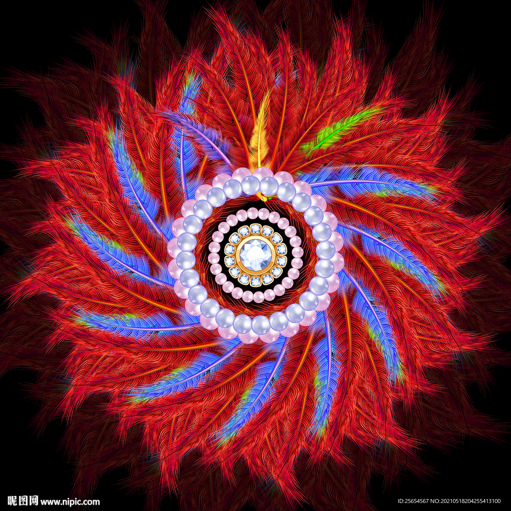 唯美抽象立体花朵天顶壁画