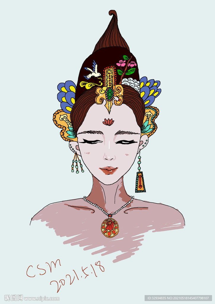 头像插画味美