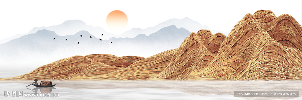 山水画 晶瓷画 新中式