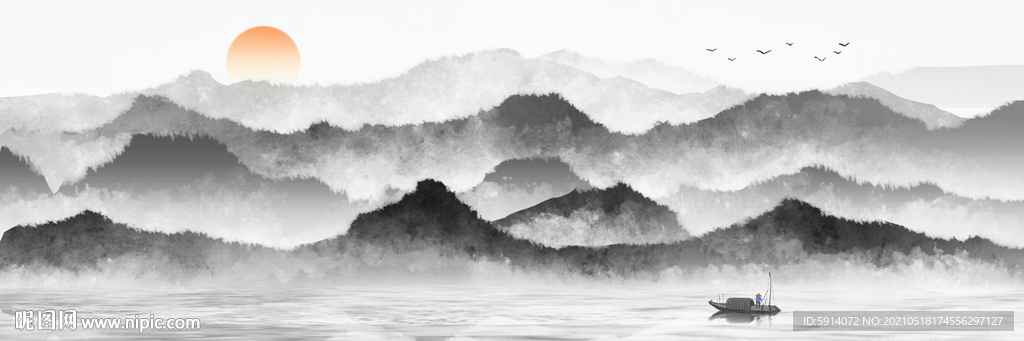 山水画 晶瓷画 新中式