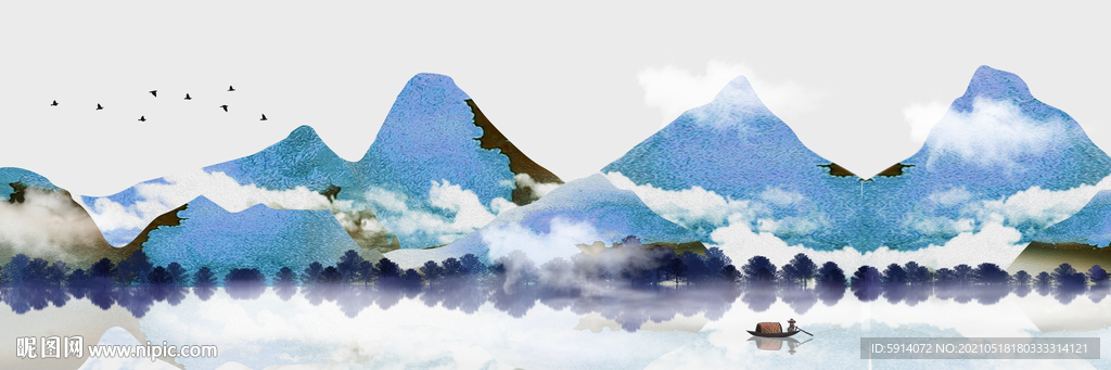 山水画 晶瓷画 新中式