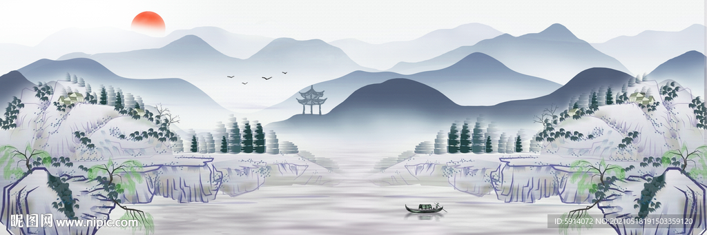 山水画 晶瓷画 新中式