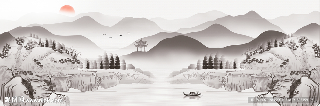 山水画 晶瓷画 新中式