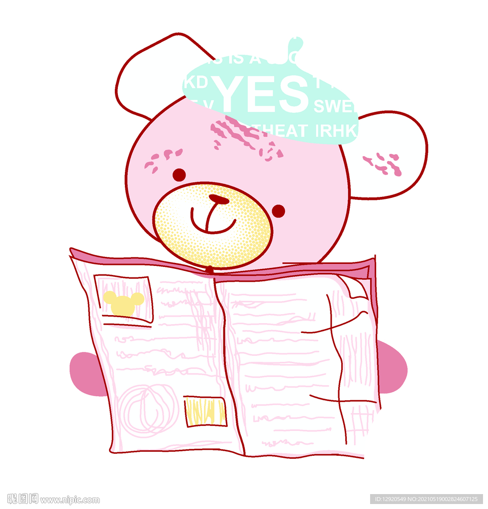 数码卡通裁片定位熊