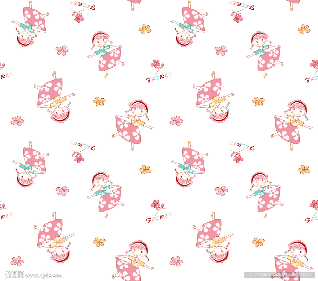 数码卡通印花少女