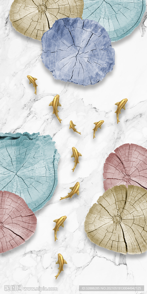 年轮九鱼图玄关