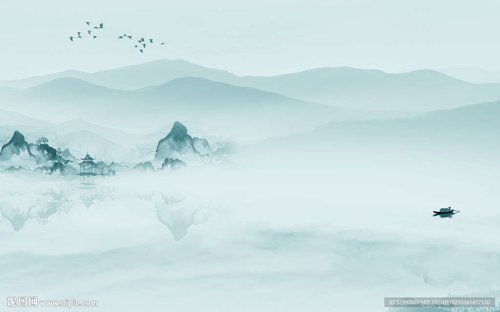 人气高清新山水画 文件分层画