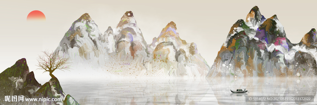 山水画 晶瓷画 新中式