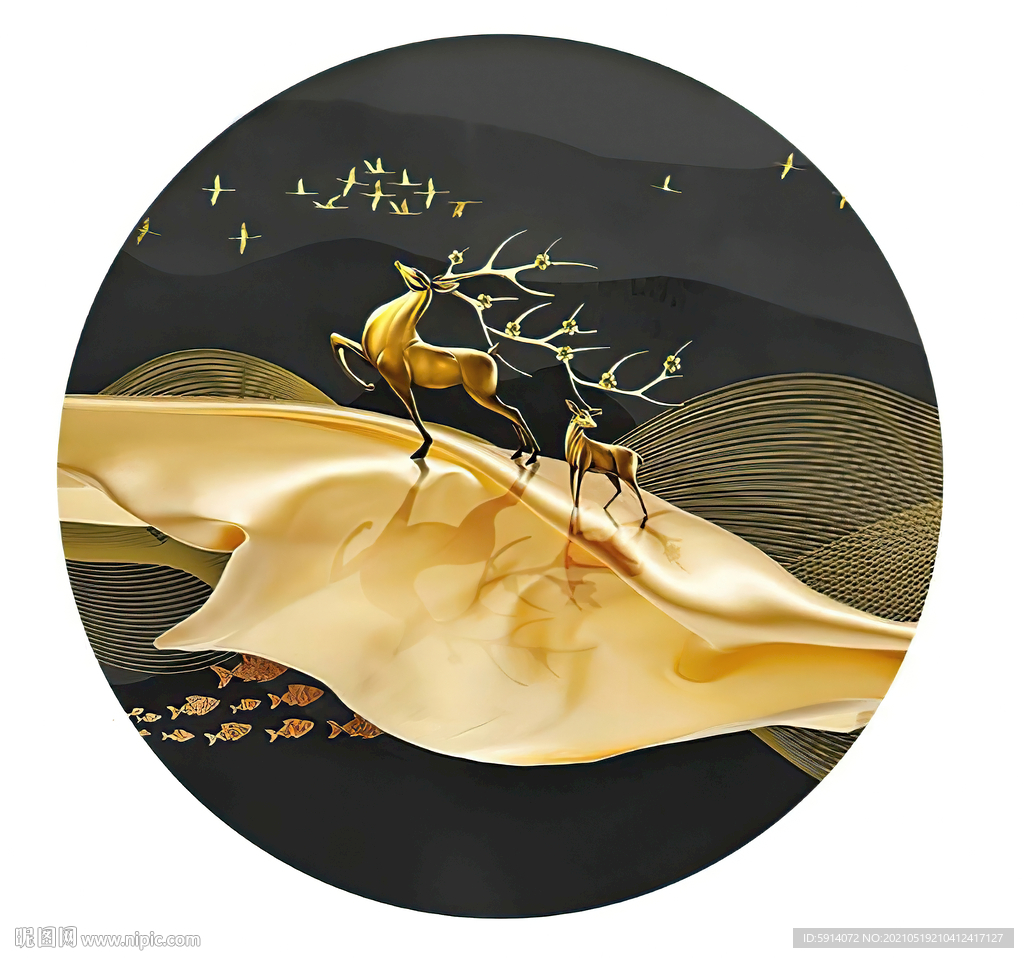 装饰画 晶瓷画 新中式