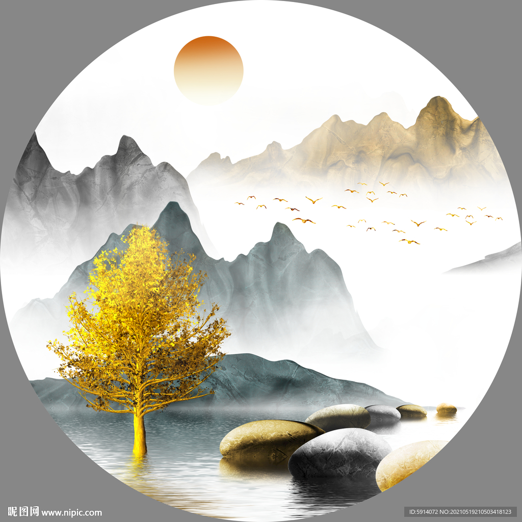 装饰画 晶瓷画 新中式