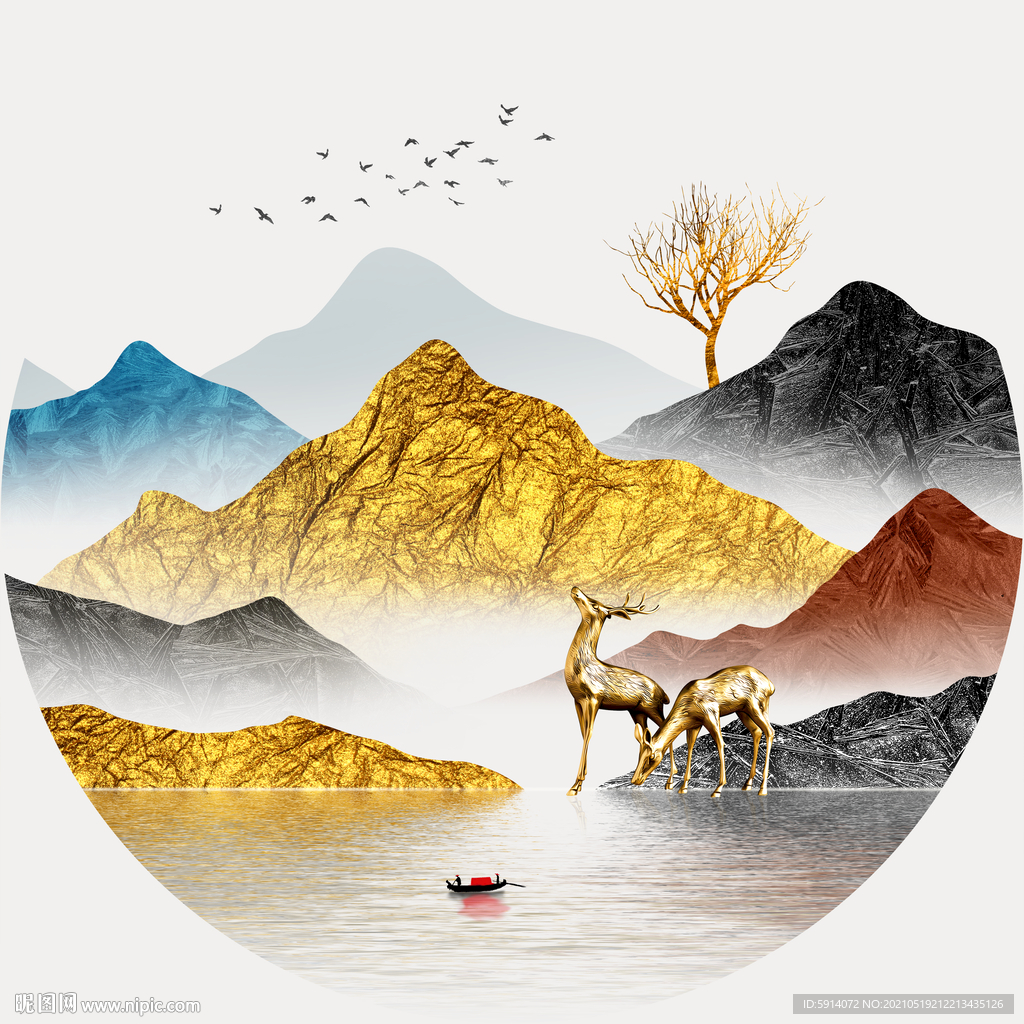 装饰画 晶瓷画 新中式