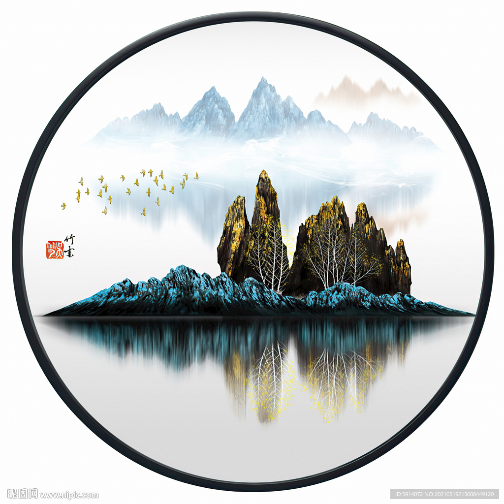 装饰画 晶瓷画 新中式