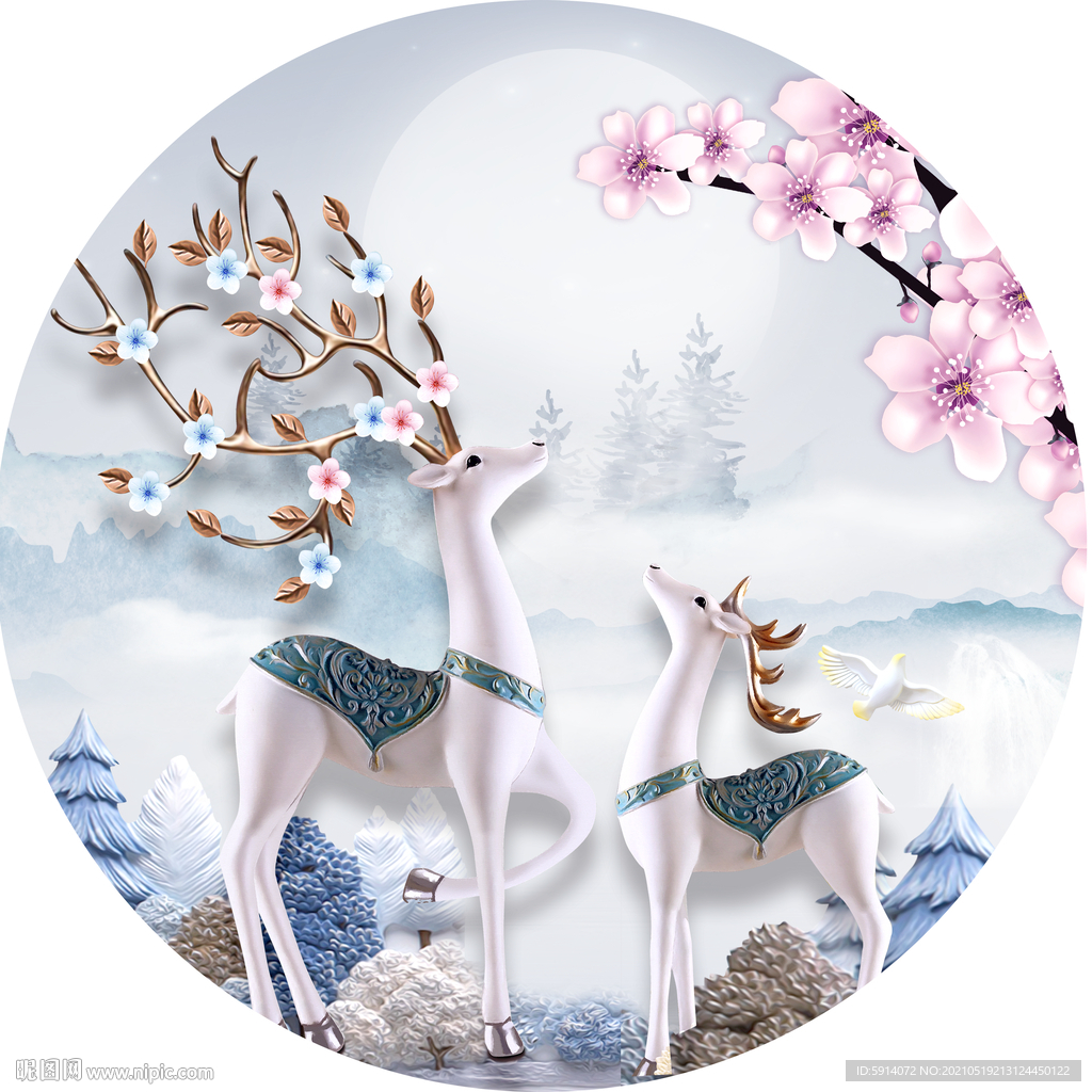 装饰画 晶瓷画 新中式