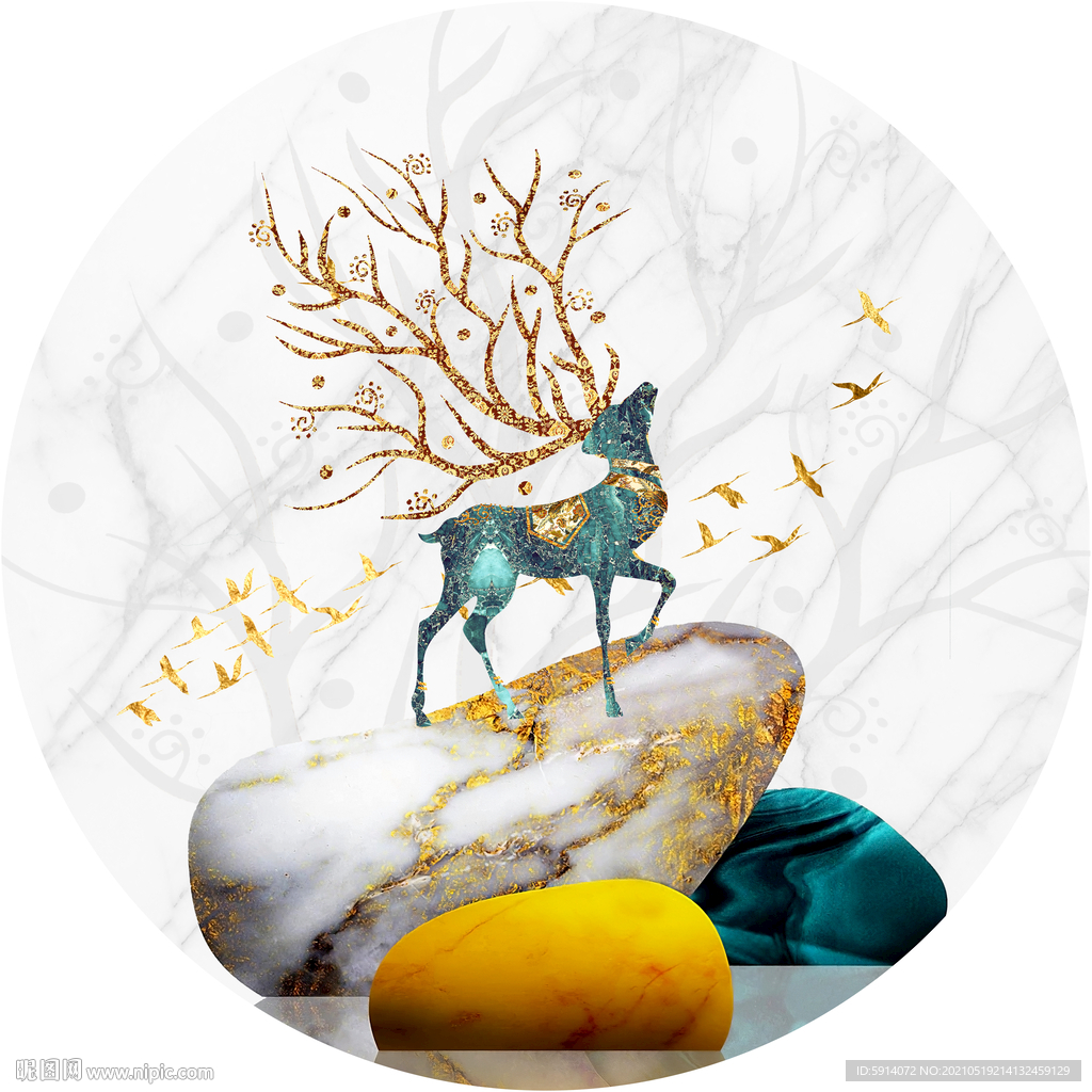 装饰画 晶瓷画 新中式