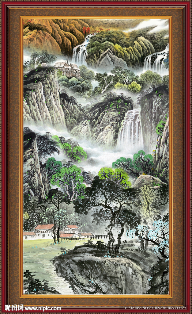 竖幅山水画