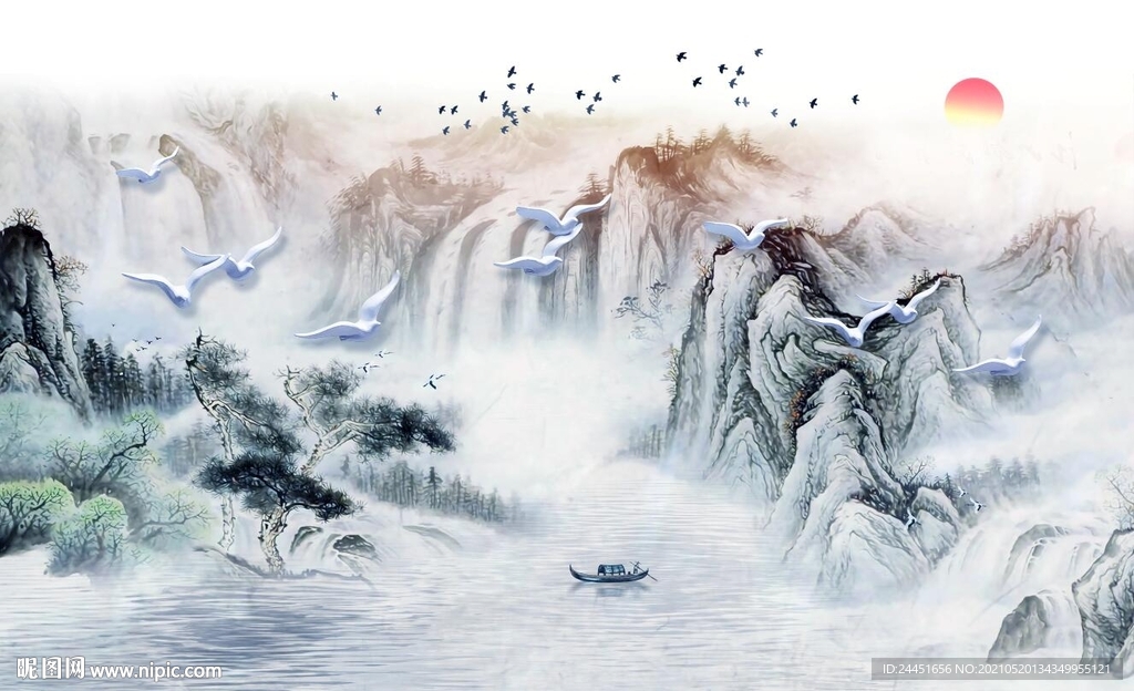 水墨山水装饰画