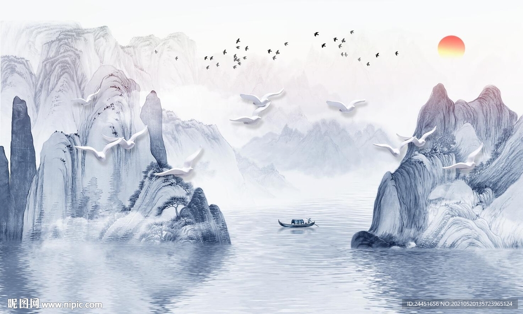 水墨山水装饰画