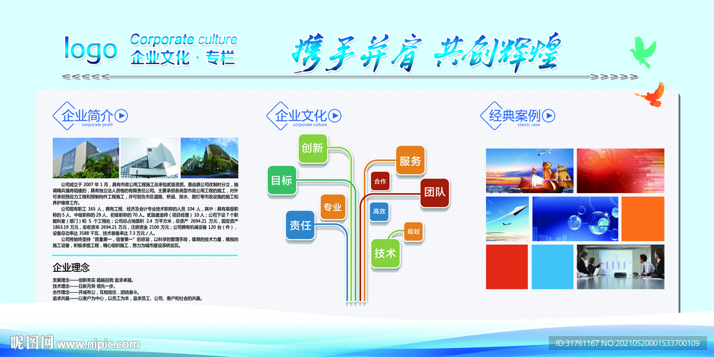 企业文化经典案例企业文化墙展板