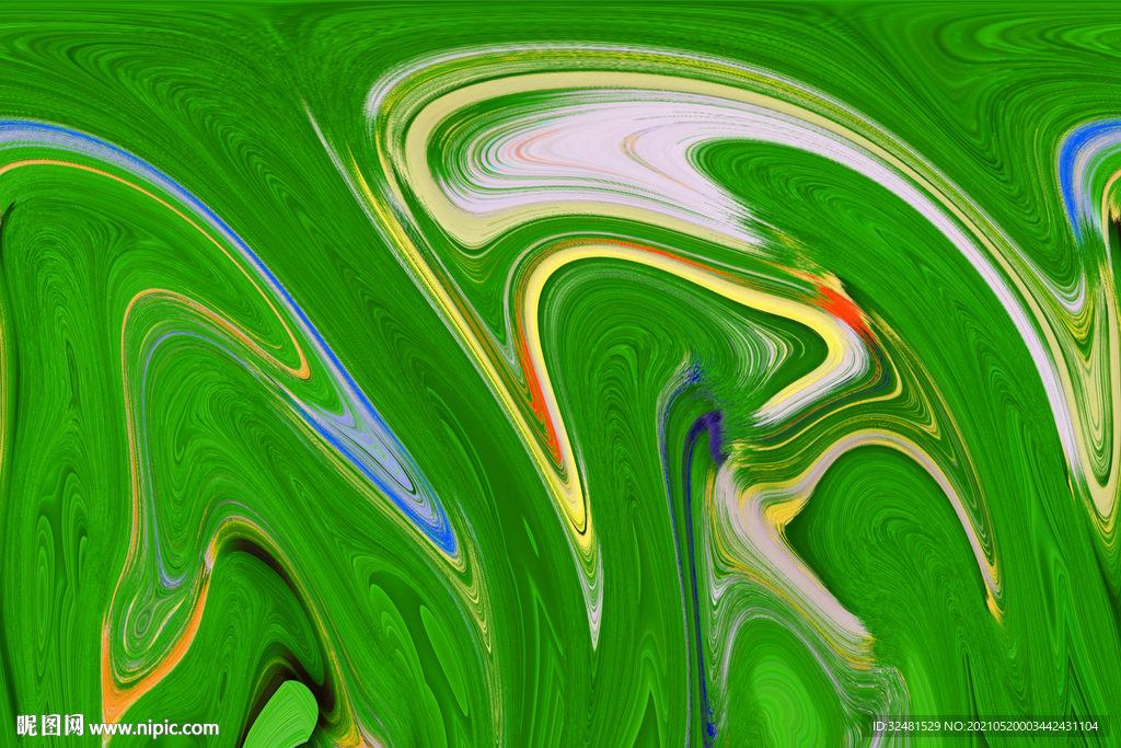 流体纹理 生机绿
