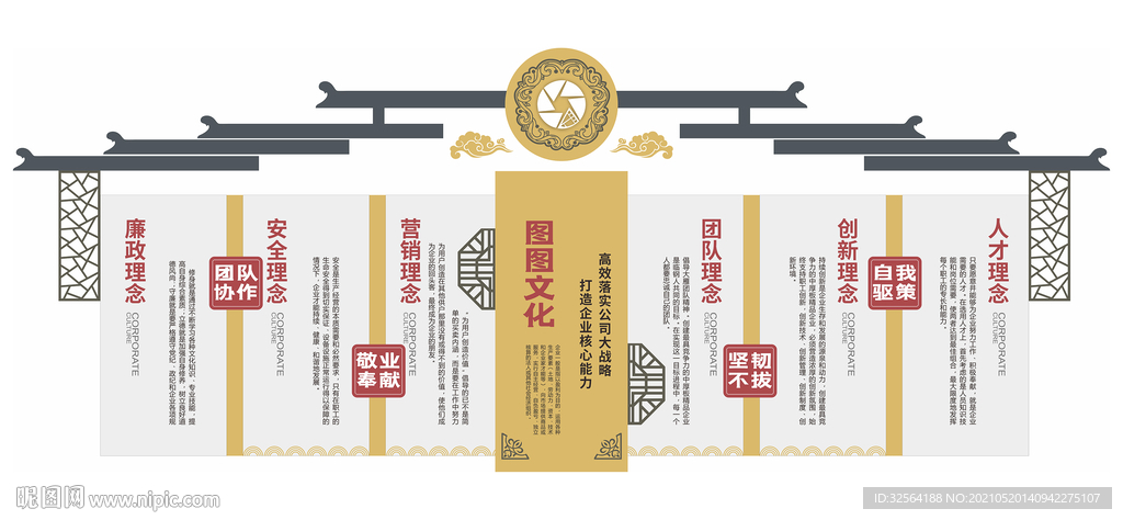 中式企业文化墙