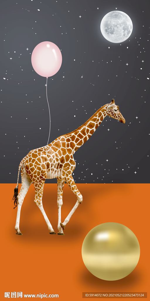 装饰画 晶瓷画 长颈鹿