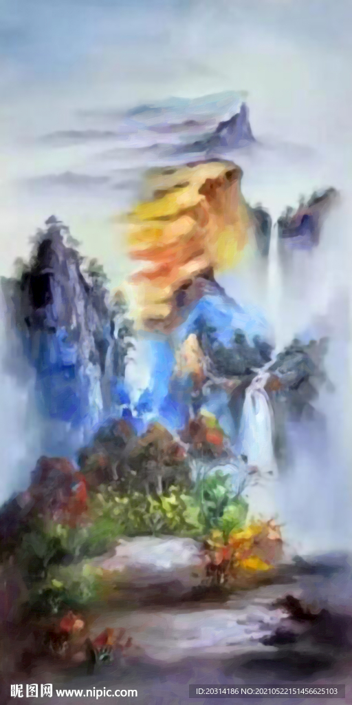 山水风景画中国风壁画装饰画