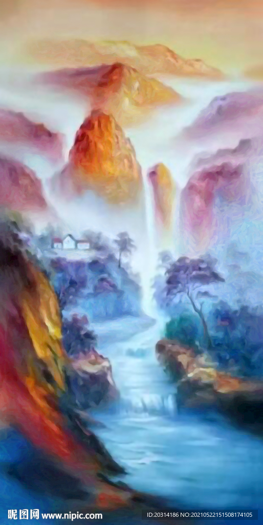 中式山水风景壁画