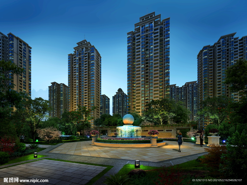 高清小区分层PSD效果图