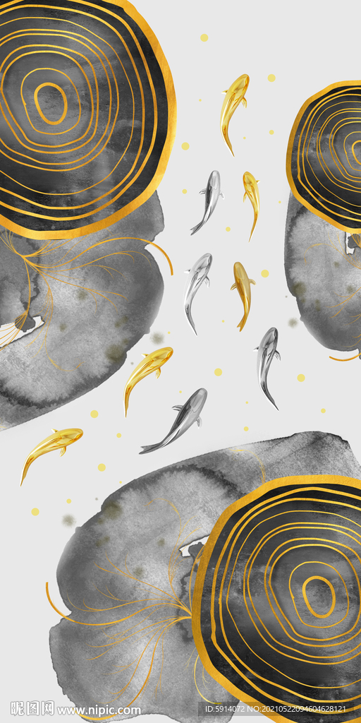 装饰画 晶瓷画 鱼