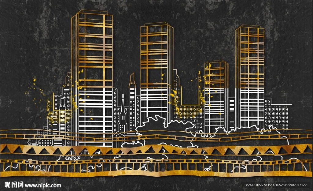 城市剪影装饰画