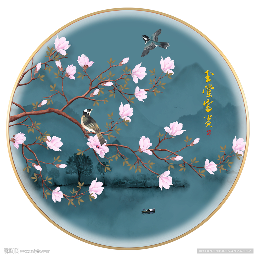 灯光山水花鸟画