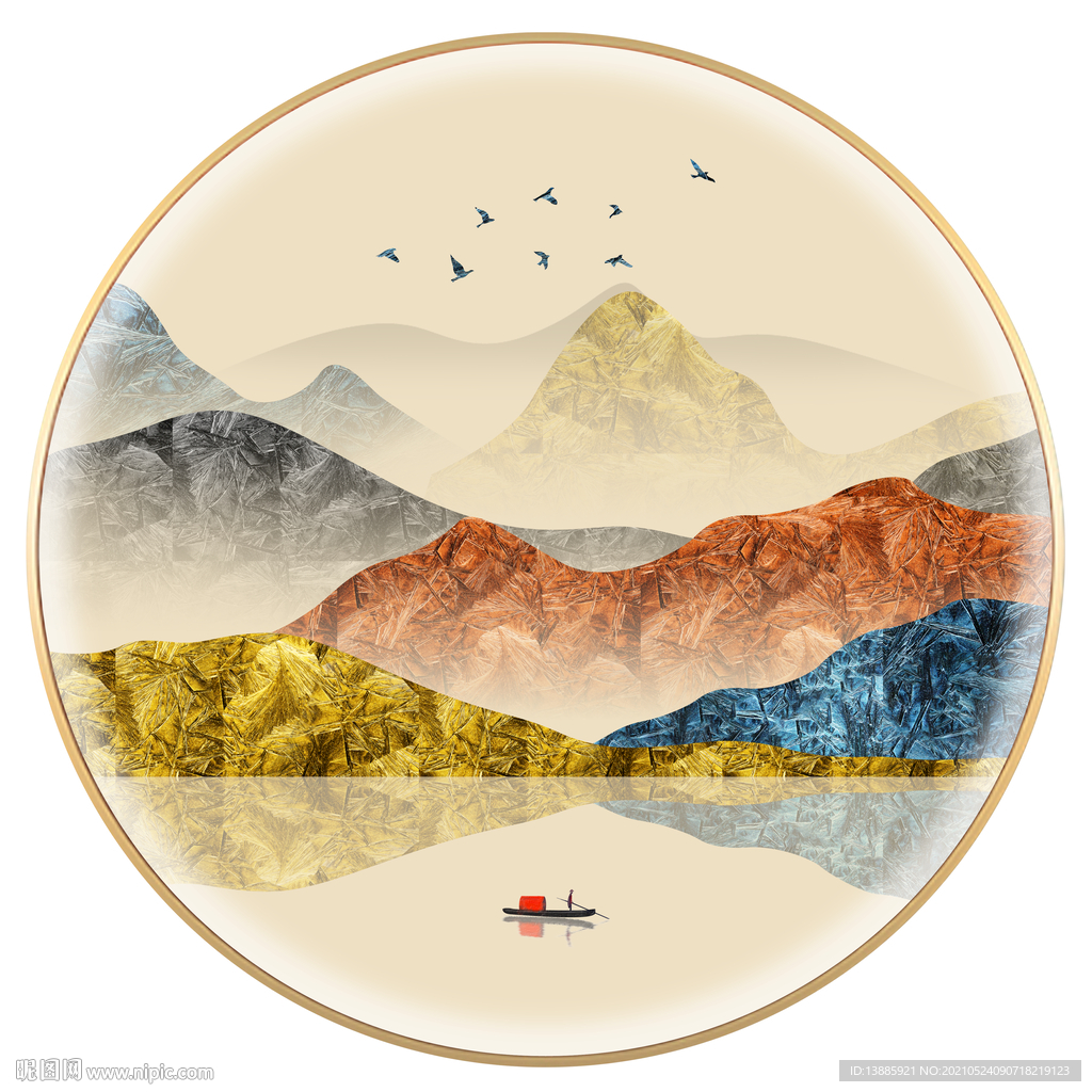 新中式山水晶瓷画
